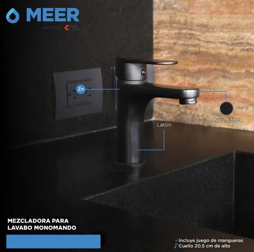 Accesorios completos Para Baño incluye Mezcladora Para Lavabo (Negro Mate) El Kit más completo para tu baño.