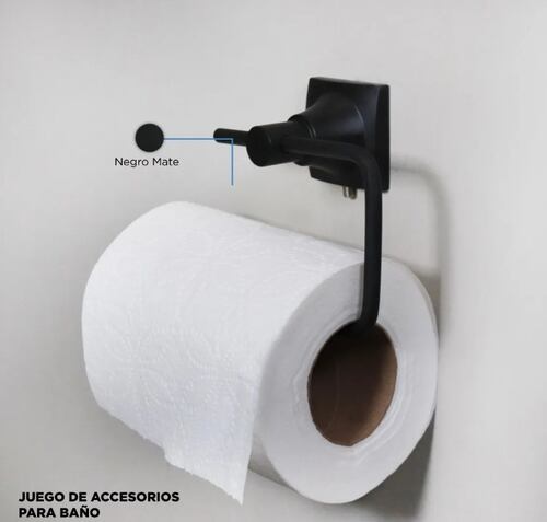 Accesorios completos Para Baño incluye Mezcladora Para Lavabo (Negro Mate) El Kit más completo para tu baño.