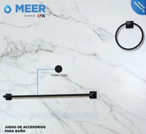 Accesorios completos Para Baño incluye Mezcladora Para Lavabo (Negro Mate) El Kit más completo para tu baño.
