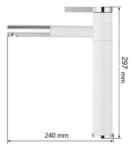Llave Mezclador Monomando Grifo De Baño Extraible Giro 360 blanca