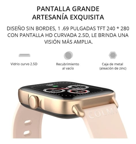 Colmi P28 plus Smartwatch Reloj Inteligente Bluetooth Llamada dorado