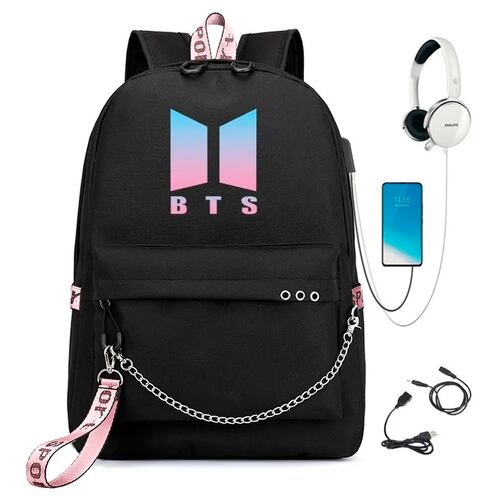 Bts Mochilas Maletas, Bt21 Bolsas De Viaje NEGRO.