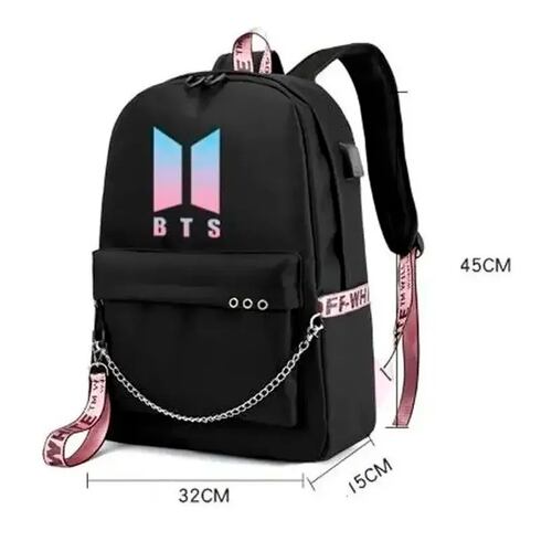 Bts Mochilas Maletas, Bt21 Bolsas De Viaje NEGRO.