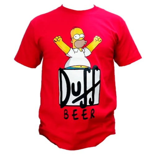 Playera Cerveza Duff Los Simpson Homero Roja