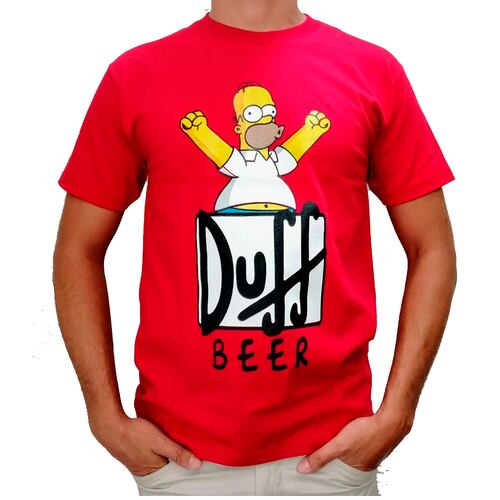 Playera Cerveza Duff Los Simpson Homero Roja
