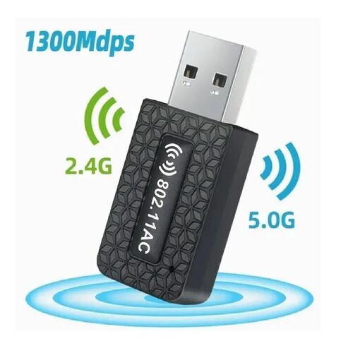 Antena Adaptador Wifi 1300mbps 100m Usb 3.0 De Banda Dual