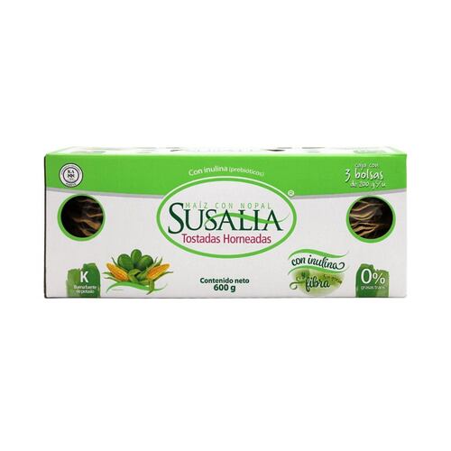 Tostada Horneada de Maíz con Nopal Susalia 3 de 200g