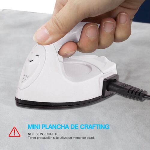 Mini Plancha para Ropa y Calcomanias Blanco 