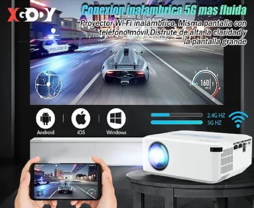 Proyector  Led Android Wifi 8k Full Hd 1080p 8000lumens Blanco