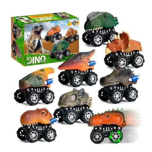 8pzs Dinosaurios Coches De Juguete Para Niños, Con T-rex.