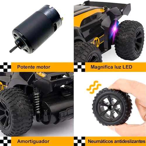 Juguete Todo Terreno Rc Control Remoto Recargable Carro De Uto