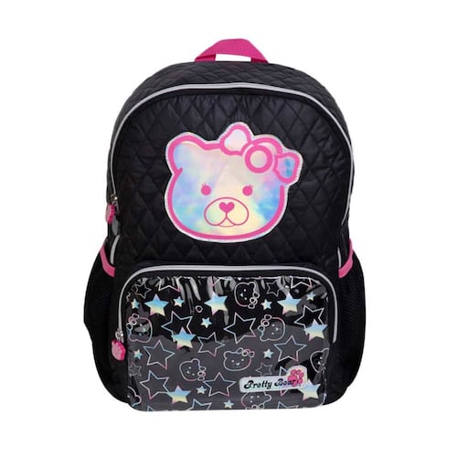 Mochila escolar tipo backpack para niña, color negro, marca Pretty Near, mod. 872548