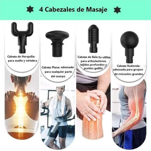 Mini Masajeador Portatil 2200 mAh Negro