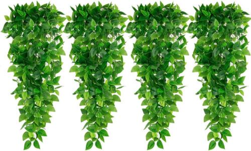 Plantas Artificiales Colgantes diseño De Hiedra, 4 Piezas
