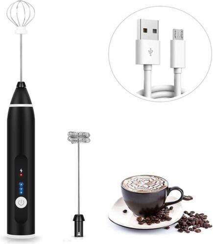 Espumador De Leche Máquina Eléctrica Portátil Negra