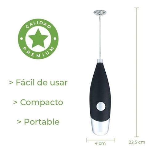 Batidor Eléctrico  Espuma Leche Y Bate Negro