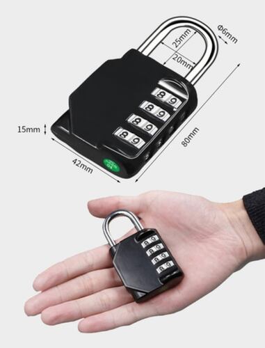 2 Candados de Seguridad Combinación de 4 Dígitos Negros