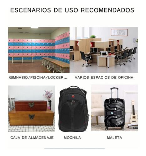 2 Candados de Seguridad Combinación de 4 Dígitos Negros