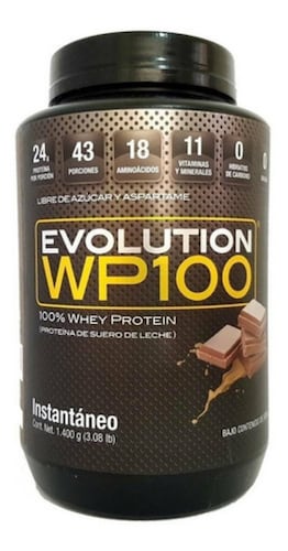 Suplemento en polvo Evolution WP100 proteínas sabor chocolate de 1.4kg