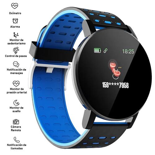 Reloj Inteligente Smartwatch 119 Plus Contra Agua Oximetro.