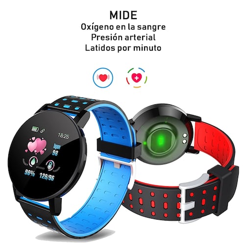 Reloj Inteligente Smartwatch 119 Plus Contra Agua Oximetro.