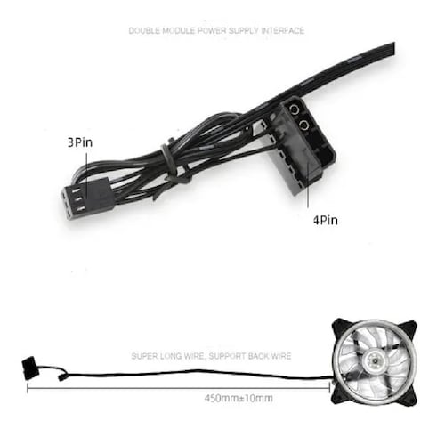 Kit De 3 Ventiladores Pc,120mm 1200rpm Disipador Rgb Azul