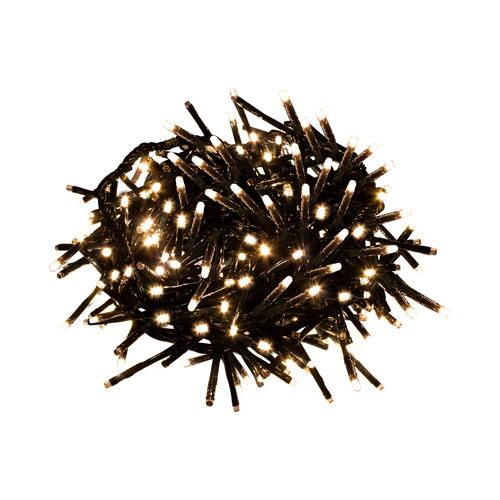 Serie Decorativa Destellos Luz Led Cálida Ámbar 300 Focos Tipo V3 Cable 9 m