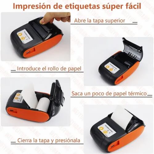 Impresora Térmica Pequeña Y Práctica Con Bluetooth De 58mm