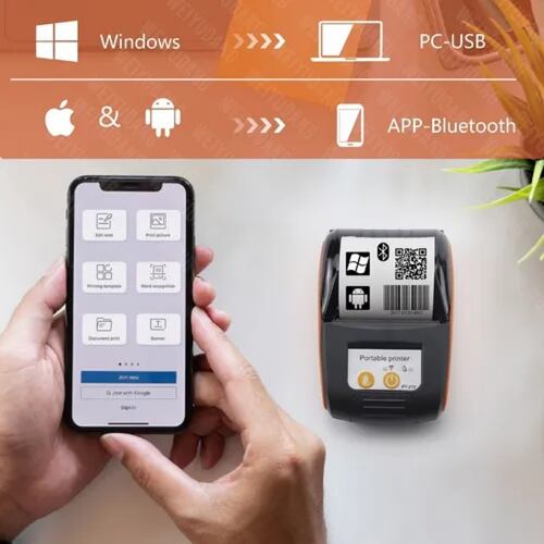 Impresora Térmica Pequeña Y Práctica Con Bluetooth De 58mm