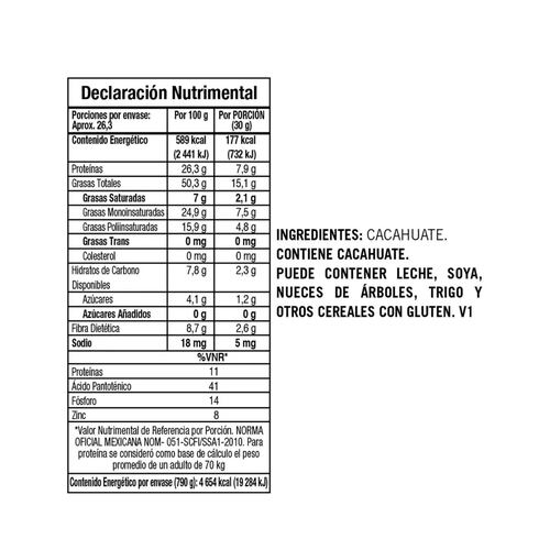 Cacahuate Sin Sal Mafer 790 g