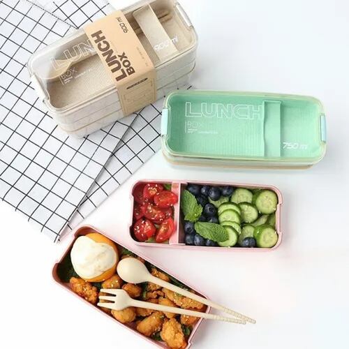 Loncheras Con Toppers Lunch Box Fiambrera 900ml 3 Pisos.