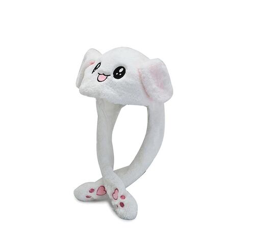 Gorro De Conejo Bts Kpop Blanco Con Orejas En Movimiento
