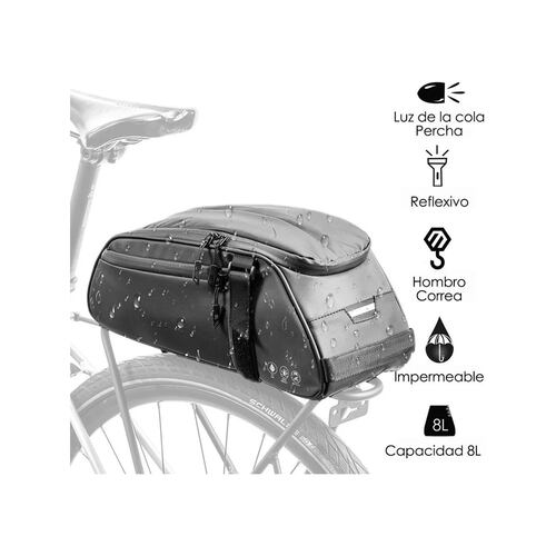 Bolsa Maleta Porta Bulto Bicicleta Petukita Box Impermeable 8l Negro