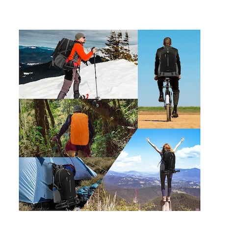 Mochila Impermeable 50l Para Senderismo Montañismo Negra