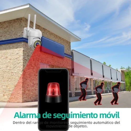 Cámara De Seguridad Exterior Wifi Con Alarma Ip Hd 1080p