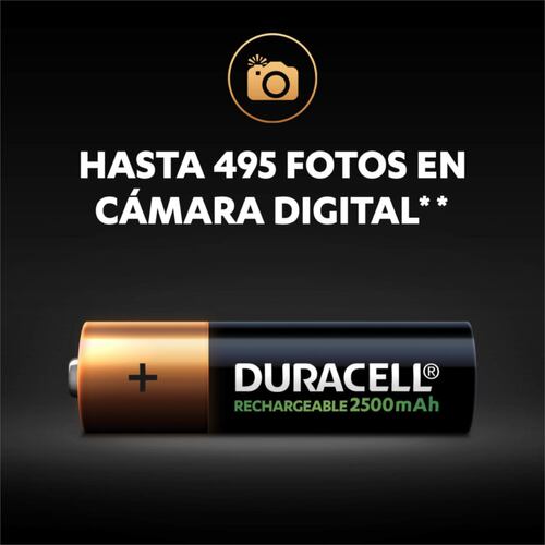 8 Pilas Baterías Recargables Duracell tamaño AA de 2500mah