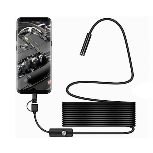 Camara Endoscopio De 5m, Otg Usb 3 En 1 Para Android Y Pc