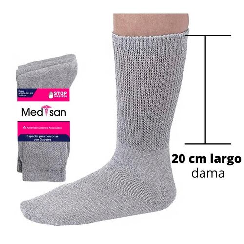 8 pares Calcetines Especializados Pie Diabetico 100% Algodon Blanco, Gris y Negro.