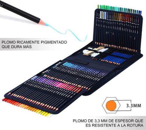 Set De Arte Profesional 145 Lápices Colores Dibujo Kit