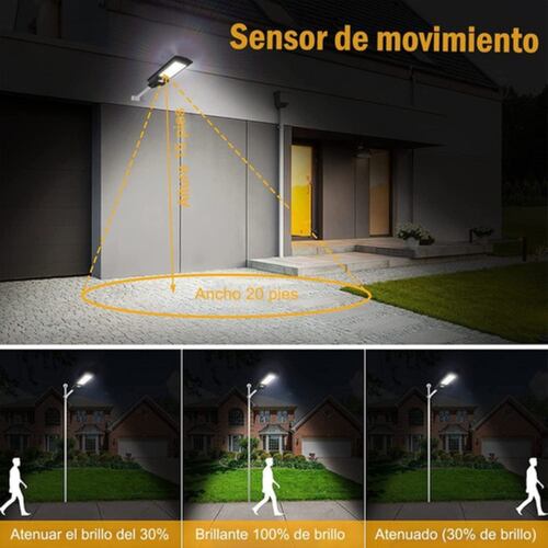 Lampara Led Solar Suburbana Focos Solares Exterior 400w