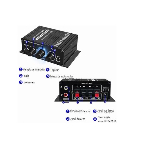 Amplificador 400w Para Auto Moto Casa Conexion Rca