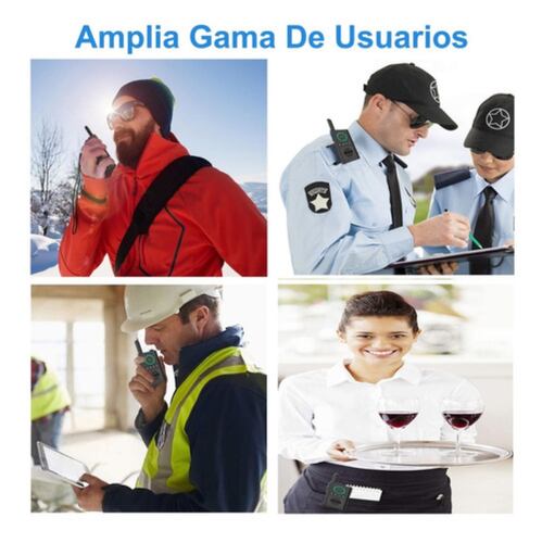 2 Radios Walkie Talkie Portátil Recargable Negros