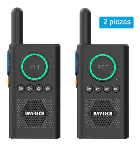 2 Radios Walkie Talkie Portátil Recargable Negros