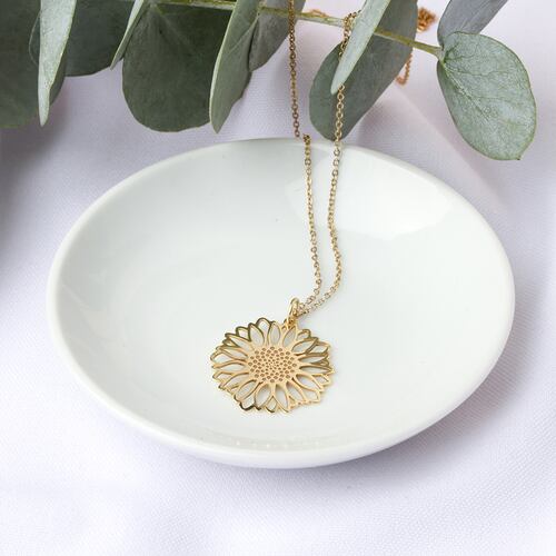 Set dije y pulsera Girasol de plata .925 con baño de oro, Joyería para Mujer de Anante Joyería