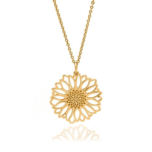 Set dije y pulsera Girasol de plata .925 con baño de oro, Joyería para Mujer de Anante Joyería
