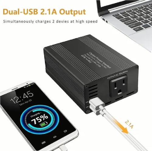 Inversor De Alta Potencia Para Coche 150 W, Doble Usb
