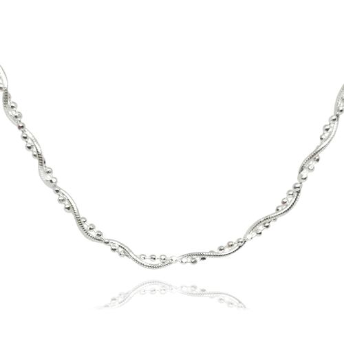 Collar de cadena trenzada con bolitas plata .925, Joyería para Mujer de Anante Joyería.