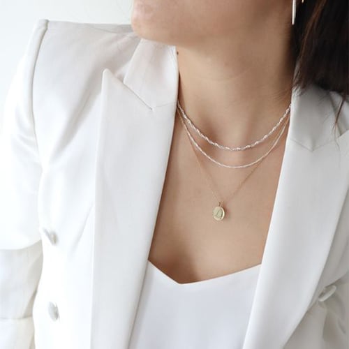 Collar de cadena trenzada con bolitas plata .925, Joyería para Mujer de Anante Joyería.