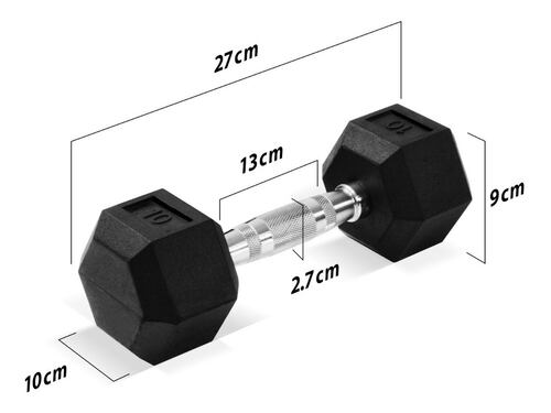 Set 2 Mancuernas Hexagonales 10lb C/u 4.5 Kg Fitness Pesas
