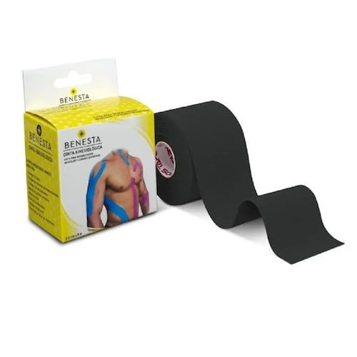 Cinta Kinesiologica Negra P/Vendaje Lesiones Musculares Benesta 